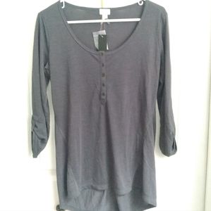 Dynamite Henley, charcoal grey, long, New